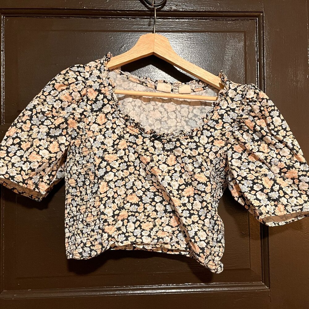 Levi’s Vanessa Floral Puff Sleeve Crop Top - Small